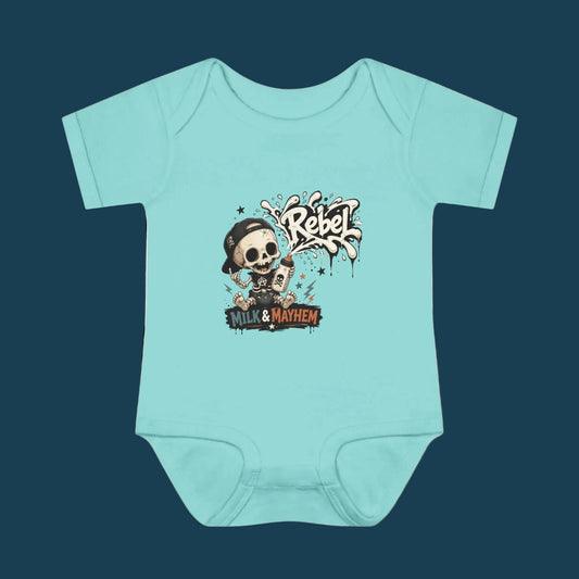 Rebel Milk & Mayhem Infant Bodysuit - Cute Skull Baby Onesie