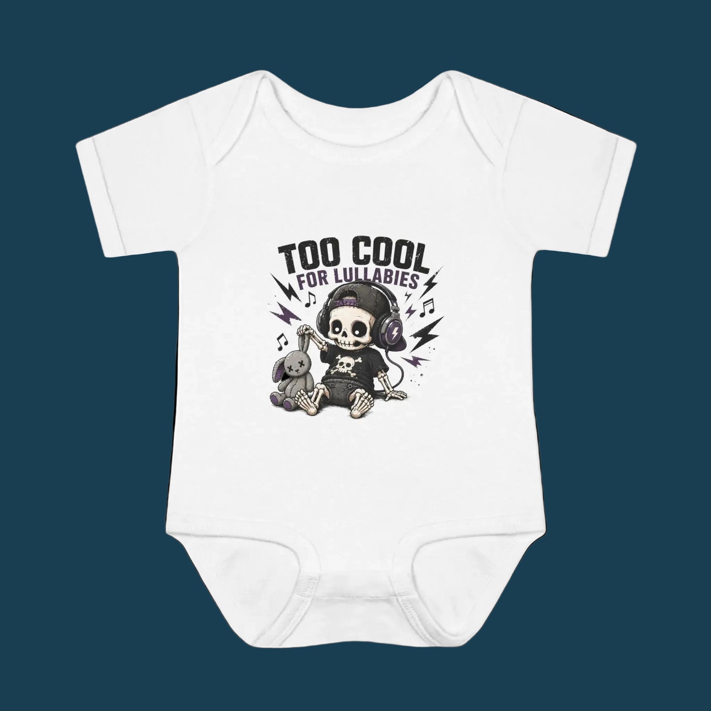 Too Cool for Lullabies Infant Bodysuit — Rocker Skull Baby Onesie
