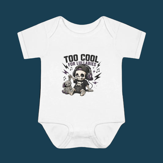 Too Cool for Lullabies Infant Bodysuit — Rocker Skull Baby Onesie