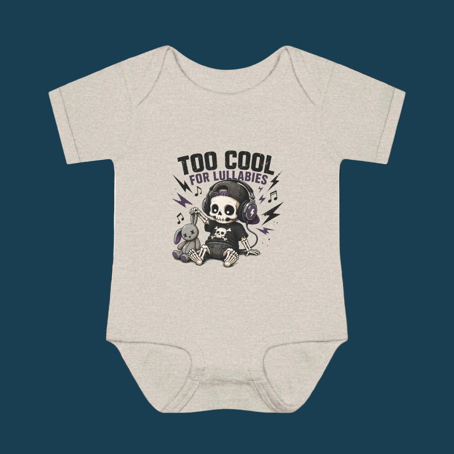 Too Cool for Lullabies Infant Bodysuit — Rocker Skull Baby Onesie