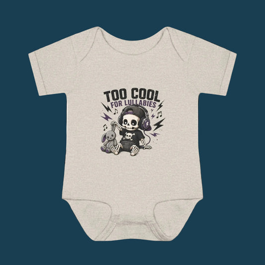 Too Cool for Lullabies Infant Bodysuit — Rocker Skull Baby Onesie