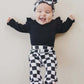 Baby and Toddler Girl Black or Pink Checkered Headband