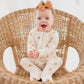Baby Girl Bamboo Floral Sleeper with Ruffles