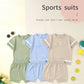 Baby Cotton Knit Top & Shorts Set, Soft and Breathable