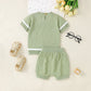 Baby Cotton Knit Top & Shorts Set, Soft and Breathable