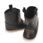 Western Cowboy Princess Baby Boots 0-18M Infant Pre-Walker Shoes Soft Sole Embroidered Footwear for Newborn Girls
