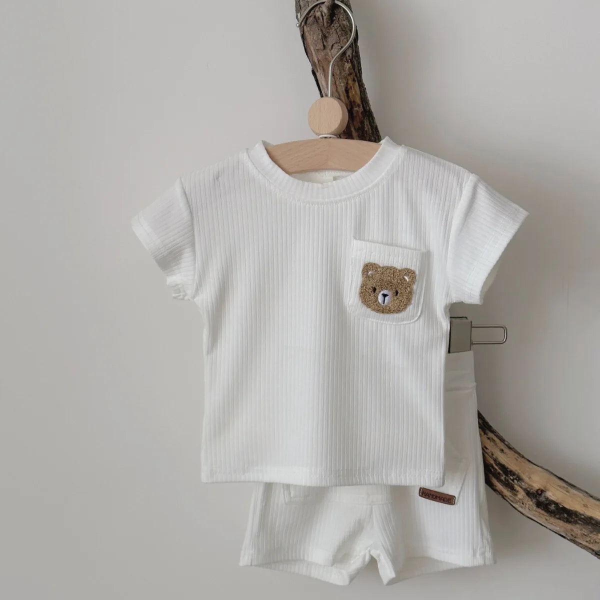 Baby 2Pcs Children Clothes Embroidered Little Bear T-Shirts+Loose Shorts Boys Girls Infant Sets Toddler Clothes Summer Clothes