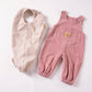 Baby Boys Girls Jumpsuits Cute Bear Graphic Denim Bib Pants with Small Pocket Toddler Overalls for Spring Autumn