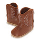 Western Cowboy Princess Baby Boots 0-18M Infant Pre-Walker Shoes Soft Sole Embroidered Footwear for Newborn Girls