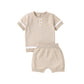 Baby Cotton Knit Top & Shorts Set, Soft and Breathable