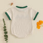 2025-01-13 Lioraitiin Newborn Baby Boys Girls Romper Short Sleeve Crew Neck Duck Embroidery Bodysuit Playsuit