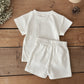 Baby 2Pcs Children Clothes Embroidered Little Bear T-Shirts+Loose Shorts Boys Girls Infant Sets Toddler Clothes Summer Clothes