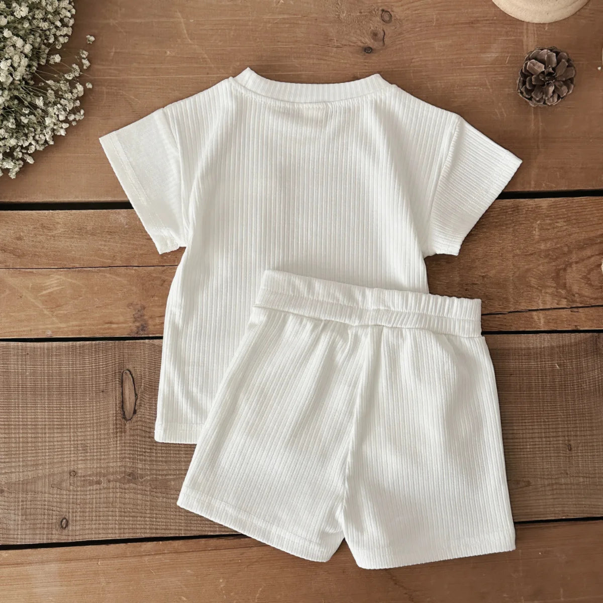 Baby 2Pcs Children Clothes Embroidered Little Bear T-Shirts+Loose Shorts Boys Girls Infant Sets Toddler Clothes Summer Clothes
