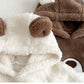 Baby Clothing Autumn Winter Cute Hooded Cartoon Bear Baby Crawling Clothes Pajamas Warm Double-sided Plush Jumpsuit Trousers Set