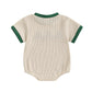 2025-01-13 Lioraitiin Newborn Baby Boys Girls Romper Short Sleeve Crew Neck Duck Embroidery Bodysuit Playsuit