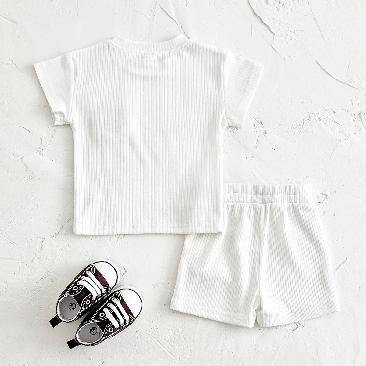 Baby 2Pcs Children Clothes Embroidered Little Bear T-Shirts+Loose Shorts Boys Girls Infant Sets Toddler Clothes Summer Clothes