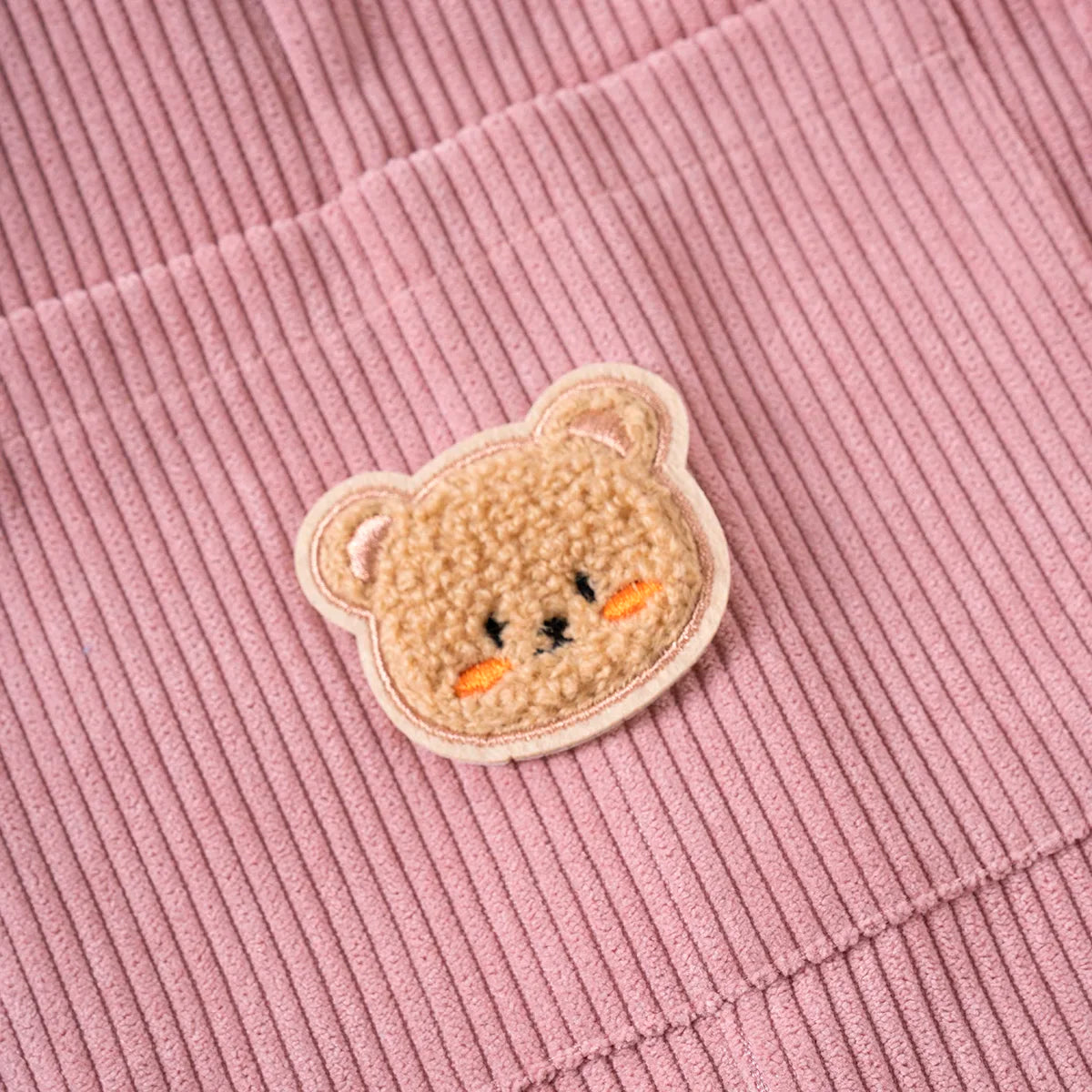 Baby Boys Girls Jumpsuits Cute Bear Graphic Denim Bib Pants with Small Pocket Toddler Overalls for Spring Autumn