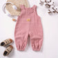Baby Boys Girls Jumpsuits Cute Bear Graphic Denim Bib Pants with Small Pocket Toddler Overalls for Spring Autumn