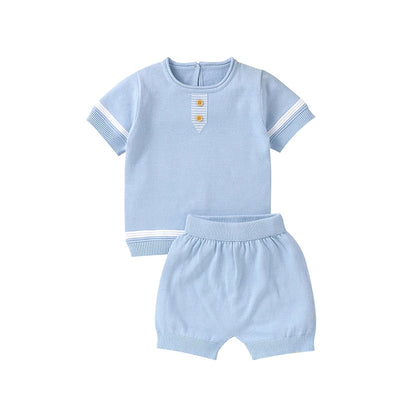 Baby Cotton Knit Top & Shorts Set, Soft and Breathable
