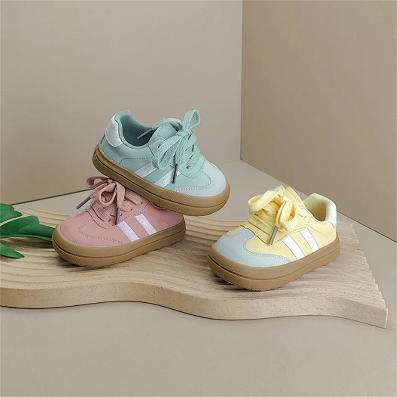 Baby Shoes Leather Toddler Kids Sneakers Outdoor Boys Tennis Soft Sole Fashion Little Girls Sneakers EU 16-25