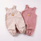 Baby Boys Girls Jumpsuits Cute Bear Graphic Denim Bib Pants with Small Pocket Toddler Overalls for Spring Autumn
