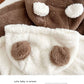 Baby Clothing Autumn Winter Cute Hooded Cartoon Bear Baby Crawling Clothes Pajamas Warm Double-sided Plush Jumpsuit Trousers Set