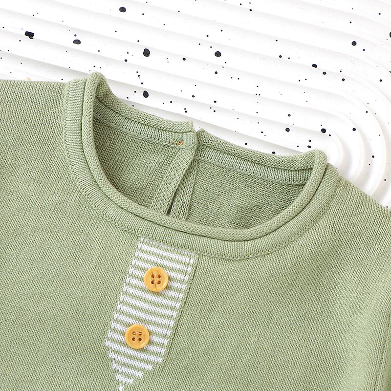 Baby Cotton Knit Top & Shorts Set, Soft and Breathable