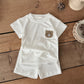 Baby 2Pcs Children Clothes Embroidered Little Bear T-Shirts+Loose Shorts Boys Girls Infant Sets Toddler Clothes Summer Clothes