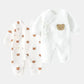 Bear Baby Jumpsuits with Hat Cotton Toddler Rompers for Boys Girls Long Sleeves Baby Onesies Soft Breathable One-Piece Pajamas