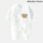 Bear Baby Jumpsuits with Hat Cotton Toddler Rompers for Boys Girls Long Sleeves Baby Onesies Soft Breathable One-Piece Pajamas
