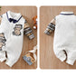 Newborn Baby Clothes 0-12 Months Khaki bear print Cotton Long Sleeve Footies Toddler Boy Clothes Kids Jumpsuit Pyjama Bebe