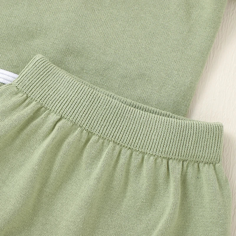 Baby Cotton Knit Top & Shorts Set, Soft and Breathable