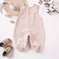 Baby Boys Girls Jumpsuits Cute Bear Graphic Denim Bib Pants with Small Pocket Toddler Overalls for Spring Autumn