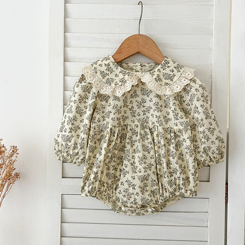 Arrival Spring Baby Kids Girls Long Sleeves Floral Print Onesies and