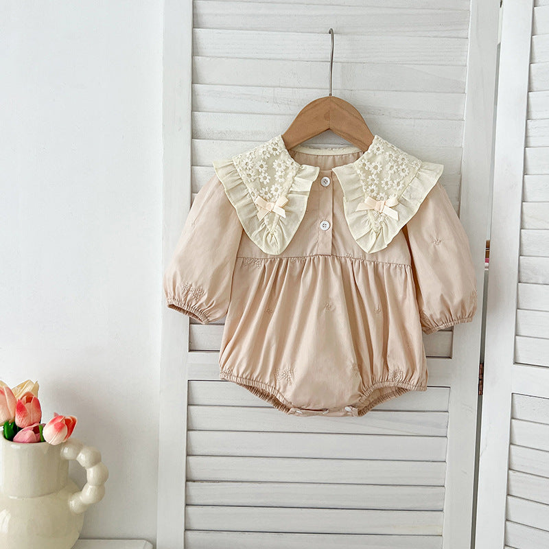 Arrival Autumn Baby Kids Girls Long Sleeves Bows Embroidery Pattern