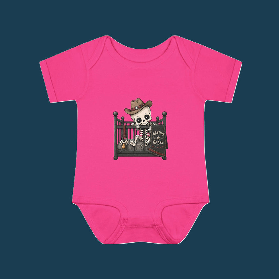 Naptime Rebel — Baby Skeleton Cowboy Onesie