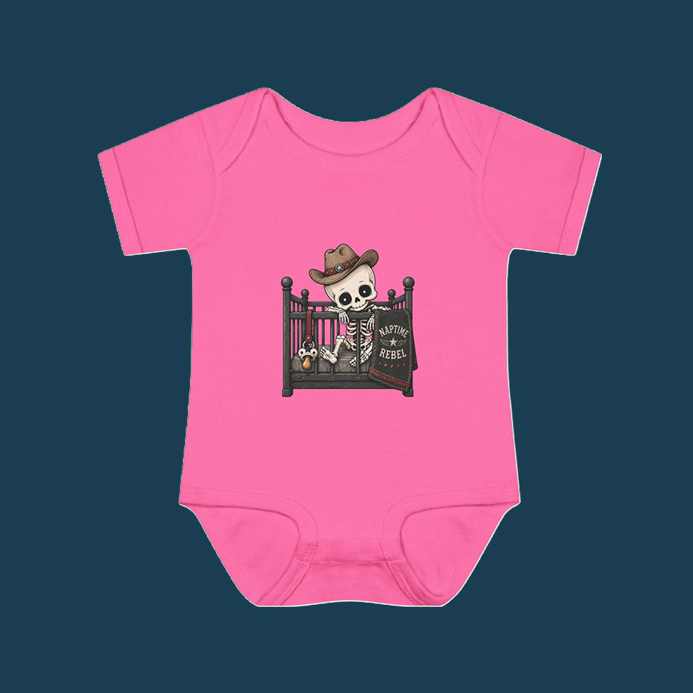 Naptime Rebel — Baby Skeleton Cowboy Onesie